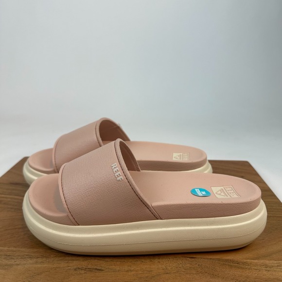 New NWOB Womens Reef Cushion Bondi Bay Pink Comfort Slides Sandals Size 9 M - Picture 4 of 7